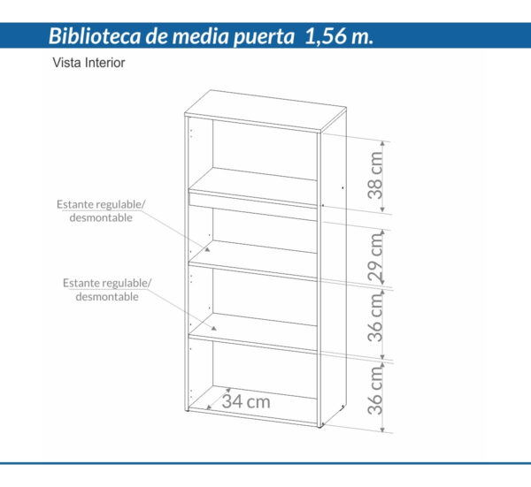 Biblioteca Organizador Oficina 2 Puertas Cod. 7929 155 X 71