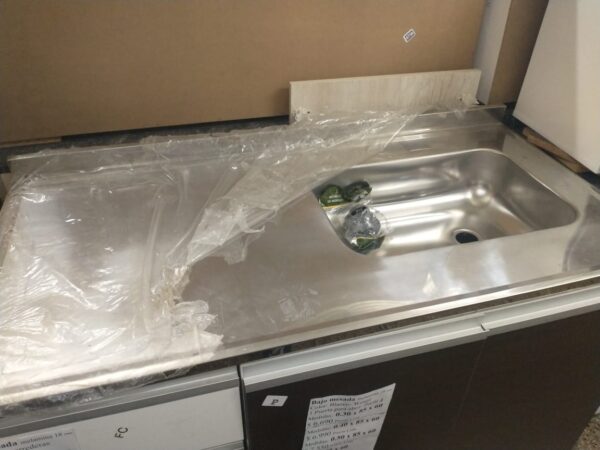 Combo Bajo Mesada + Alacena 1.20 Cm.+ Mesada Acero Inox