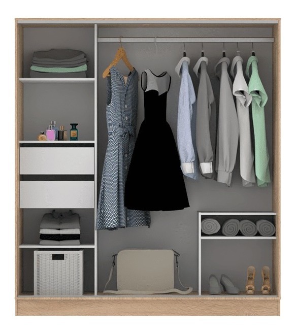 D_845521-MLA51935519884_102022-F.jpg Ropero Placard 2 Puertas Corredizas- 2 Cajones Int. Plo 180