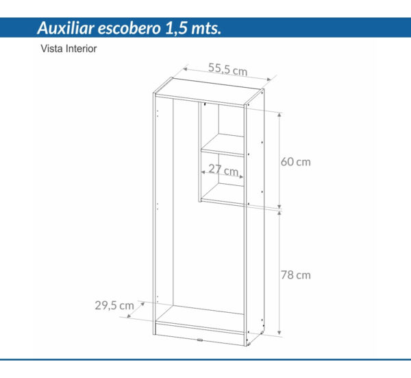 Unico Escobero Organizador Multifuncion 2 Puertas- Estantes