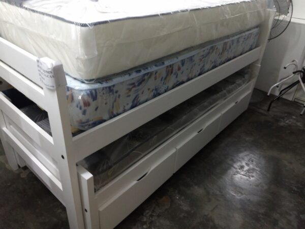 Cama Nido Doble Con Cajonera (3 Cajonera). Pino Lustrado 213