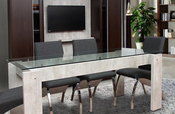 Mesa Fija Rectangular 1.80 X 0.90- Con Tapa De Vidrio- Vitro