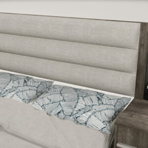 Respaldo P Sommier Tapizado- C Luz Led Y Vidrio Grabado Niza