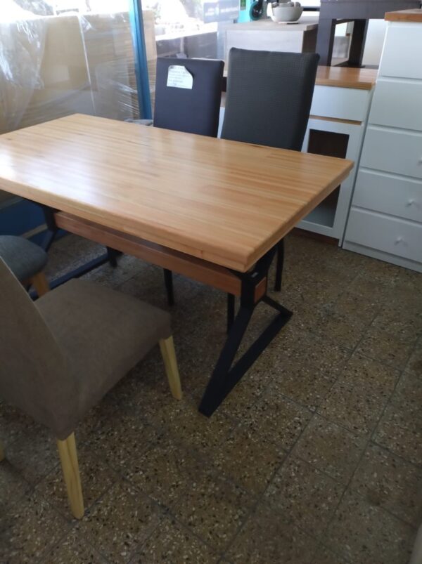 Mesa Cocina Comedor Lustrada Paraiso Base De Caño Cruz 1.60