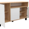 Vajillero Bahiut Aparador 3 Puertas Mueble Comedor 130 Cms Color Nebraska Natural / Blanco