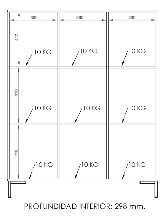 D_850189-MLA100757679800_122025-F.jpg Modulo Biblioteca Organizador 2 Cuerpos- Oslo Los 075