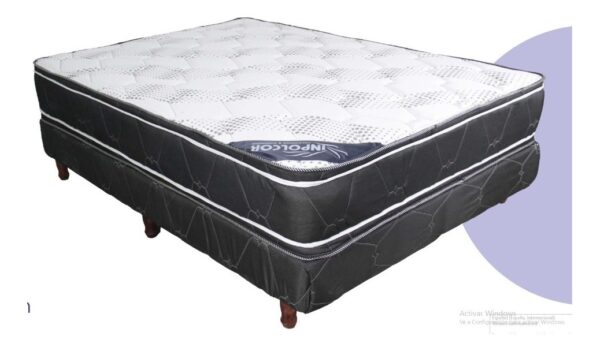 Conjunto Sommier Firenze 140 X 190 X 28 Resortes Euro Pillow