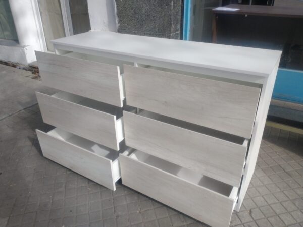 Comoda Chiffonier Cajonera 6 Cajones Mdf- 140 X 85 X 44