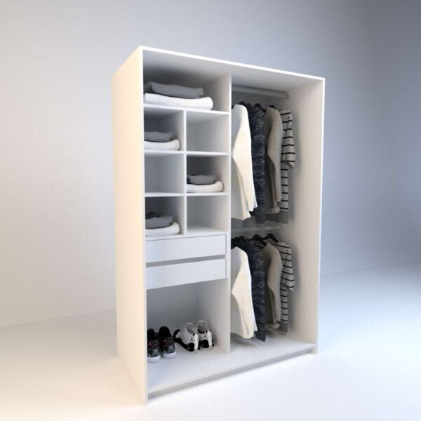 Ropero Vestidor Sin Puertas, 2cajones. 120 X 180 - Cod 6511