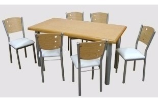 Combo Juego Comedor Mesa Comb + 6 Sillas Caño Resp. Mod. 7
