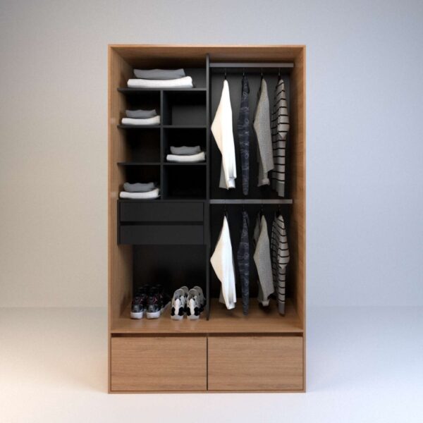 Ropero Vestidor Sin Puertas, 4 Cajones. 120 X 212 - Cod 6512