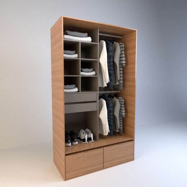 Ropero Vestidor Sin Puertas, 4 Cajones. 120 X 212 - Cod 6512