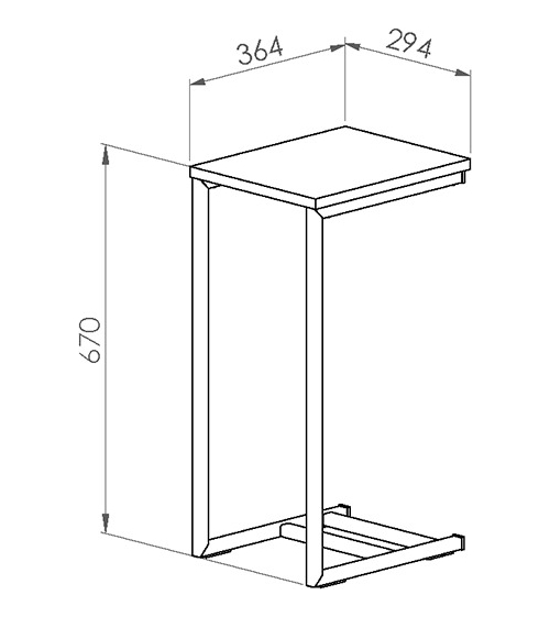 Mesa De Arrime. Brooklyn - Mab030- Melamina- Caño