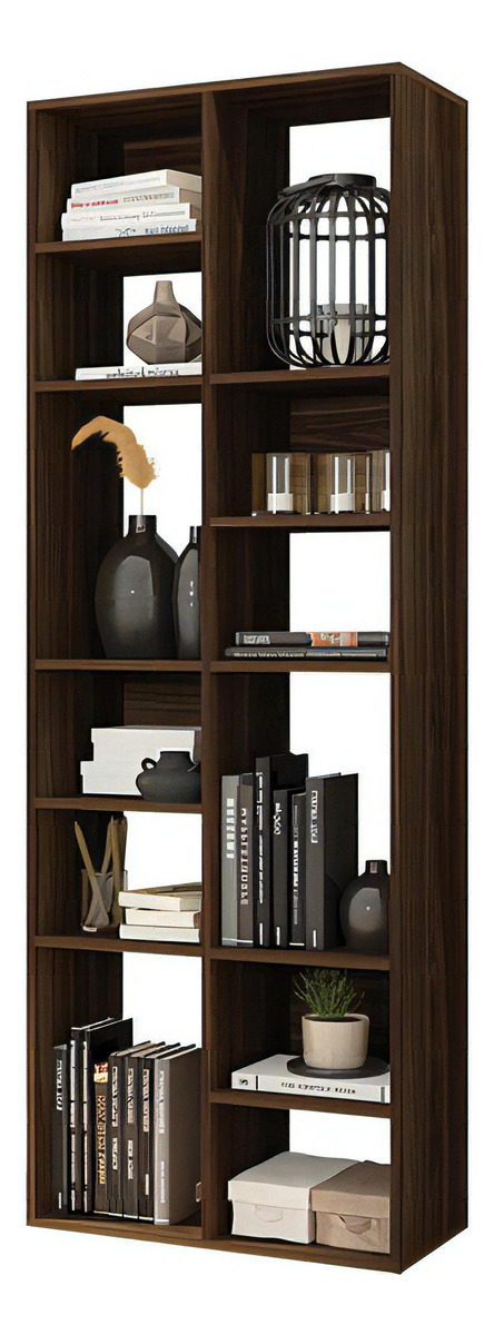 Librería Organizadora Multiusos Side Caemmun Brown, Color Marrón Oscuro