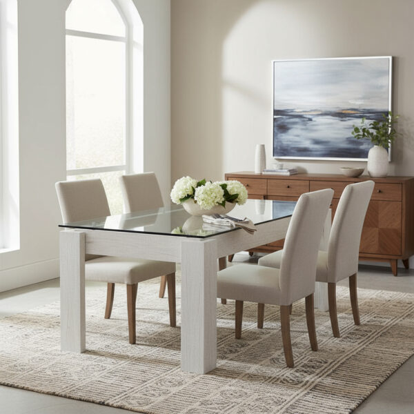 Mesa Fija Rectangular 1.80 X 0.90- Con Tapa De Vidrio- Vitro