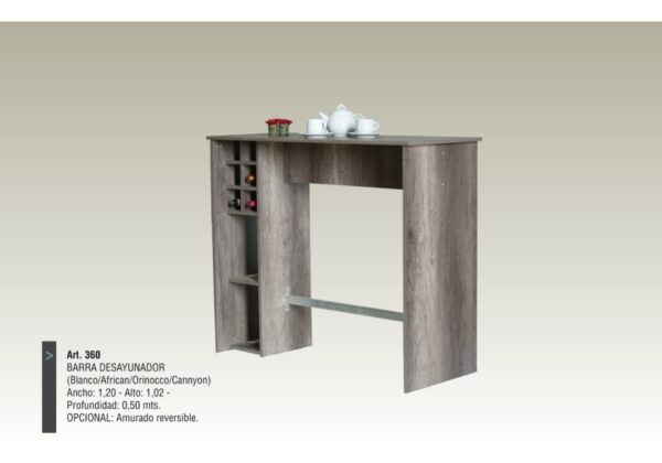 D_862663-MLA42049907991_062020-F.jpg Barra Cocina Desayunador. Melamina. 120 X 102 X 50 Cod. 360