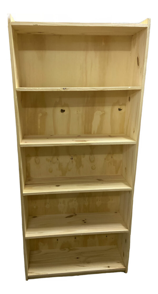 Estanteria Biblioteca Pino Macizo- 5 Estantes- 180 X 80 X 25