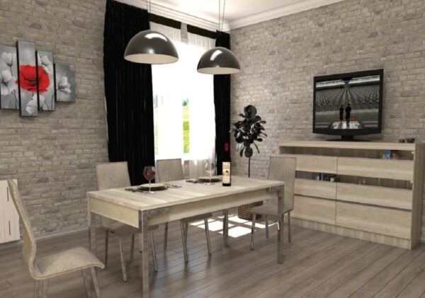 Mesa Cocina Comedor Extensible 140 A 185 X 0.90. B. Cromado