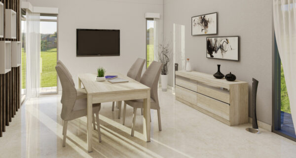 Mesa Cocina Comedor Capri 140 A 1.85 X 90- Patas Melamina