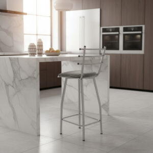 D_865644-MLA93822947505_092025-F.jpg Banqueta Taburete Alto. Con Respaldo De Caño Y Asiento Tapiz