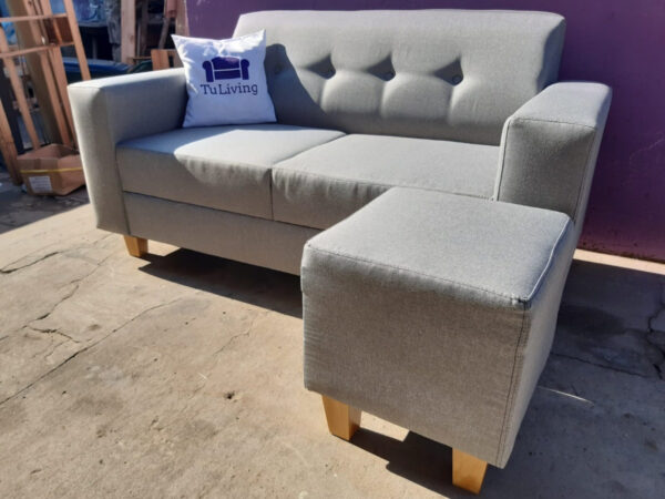 Sillón Living Recto 2 Cuerpos + Cubo- Aixa- Chenille