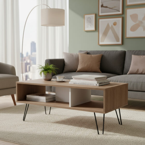 Mesa Ratona De Living Nordica Patas De Hierro. Cod 56798