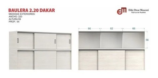 D_867678-MLA51952910418_102022-F.jpg Placard 2,20 Mts. 3 Puertas Corredizas Con Baulera. Dakar