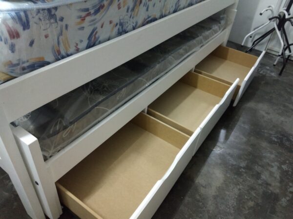 Cama Nido Doble Con Cajonera (3 Cajonera). Pino Lustrado 213