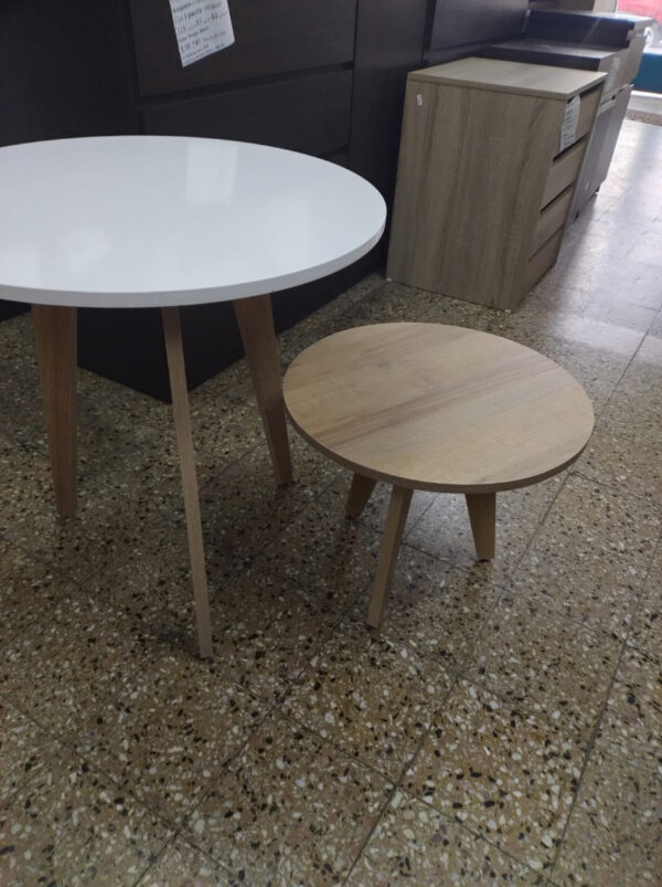 Set Mesas De Living Redondas- Lateral Y Centro- Cod. 11602