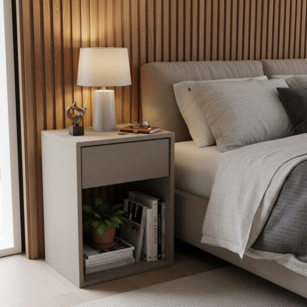 Mesa De Luz Para Sommier- 1 Cajon 60 X 40 X 35- Dld 08