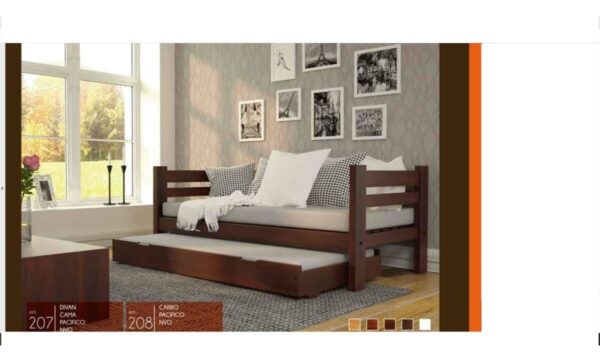Divan Cama Con Carro Cama Pino Lustrado Cod. 207- Pacifico