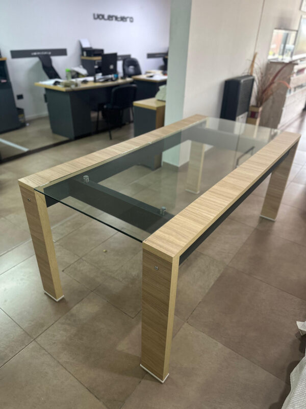 D_873929-MLA78559506062_082024-F.jpg Mesa Cocina 180 X 90. Awen- Patas Melamina Tapa De Vidrio