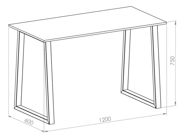 Escritorio Para Oficina Moderno Madera Melamina 120cm Hogar Habitacion Niños Adultos Roble Kendal Patas Negras Home Office Ems120 Dielfe