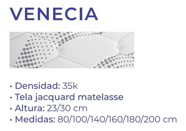 Colchon Espuma Alta Densidad Venecia 140 X 23 X 190 Jackard