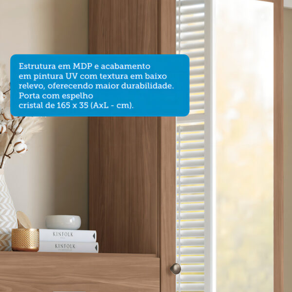 Cómoda Con 1 Puerta 4 Cajones Con Espejo Santos Andeira Color Jatoba Texture Textura De Jatoba