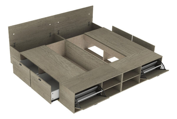 Base Box Para Sommier 2.00 X 2.00, Cajones, Zapatero, Baul