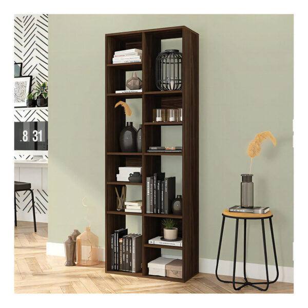 Librería Organizadora Multiusos Side Caemmun Brown, Color Marrón Oscuro