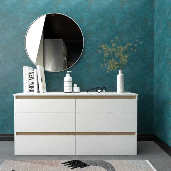 Cómoda Cajonera Chifonier Dormitorio 6 Cajones Color 3113bm