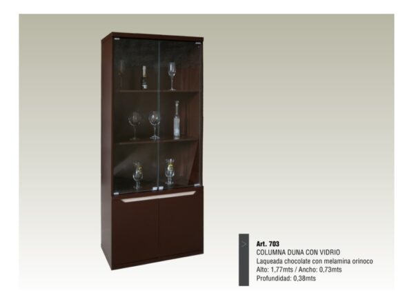 Columna Organizador Duna Con Vidrios- 177 X 73- 4 Puertas.