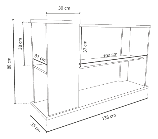 Mesa De Arrime Centro Para Living Boston Dl 875