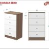 Cajonera Chifonier Comoda 4 Cajones Dakar Zero. Cod. 56867