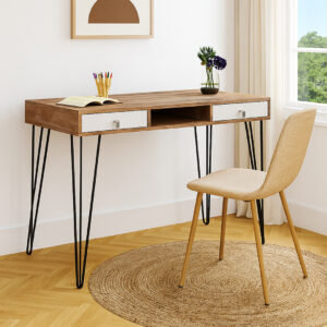 D_885828-MLA100383567831_122025-F.jpg Escritorio Para Oficina Y Hogar Industrial Madera Hierro Melamina 120cm Con Cajones Atakama Blanco Linea Industrial Moderno Epc120 Dielfe