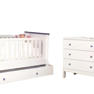 Cama Cuna Funcional Ludmila- Mdf Laqueado- Con Carro-