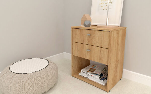 Mesa De Luz 2 Cajones Nature. 61 X 51 X 41- Mosconi