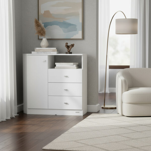 Cajonera Comoda 3 Cajones + 1 Puerta Dakar Zero. Cod. 56865