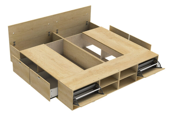 Base Box Para Sommier 2.00 X 2.00, Cajones, Zapatero, Baul