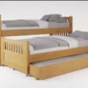 Cama Nido Triple Con Carro Cama- Pino Lustrado- Cod. 109