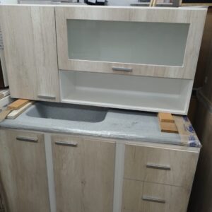 Combo Bajo Mesada 2 Ptas, 3 Caj. + Alacena + 1.20 Mts. Bru