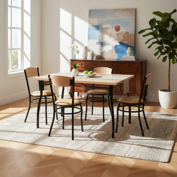 Combo Cocina Comedor Mesa Cuadrada 120x120 + 6 Sillas Vienes