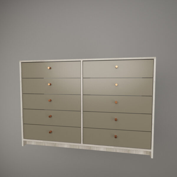 Chifonier 10 Cajones Melamina Minimalista Corredera Metalica